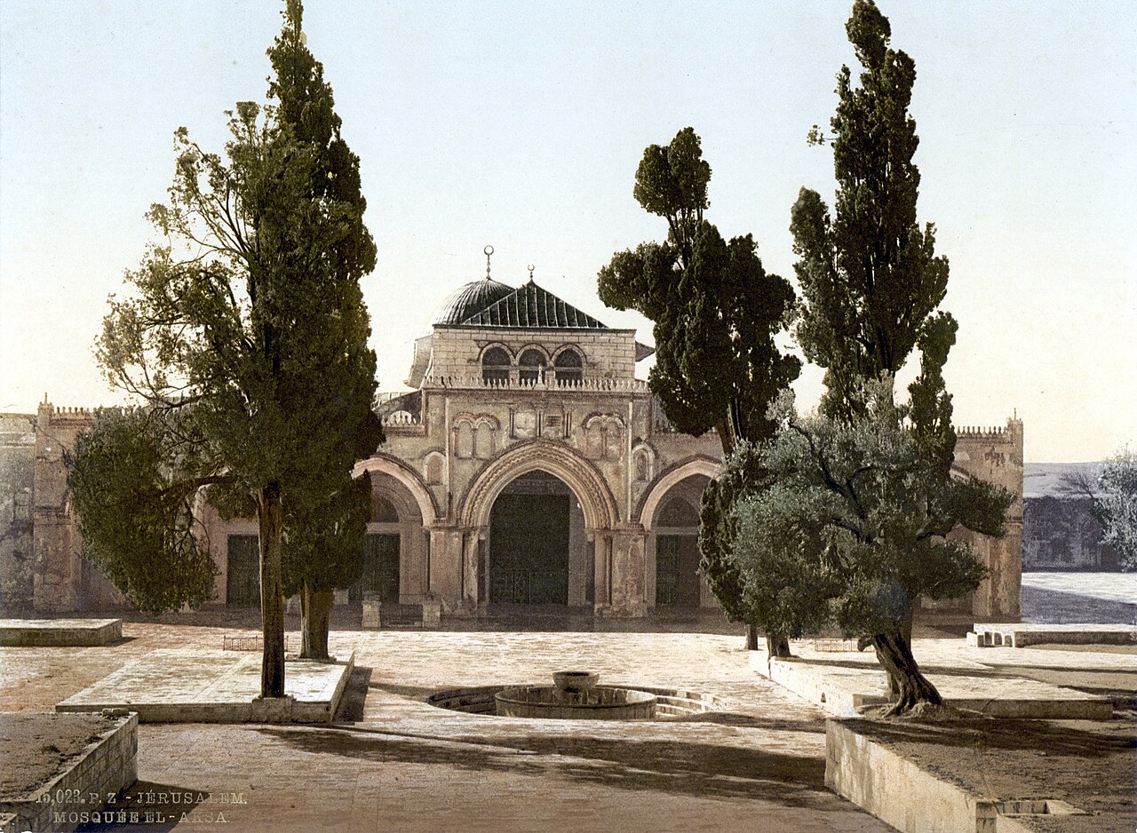 Masjid al-Aqsha, Yerusalem, foto berwarna lama